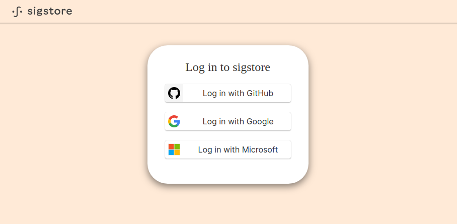 Log in to sigstore