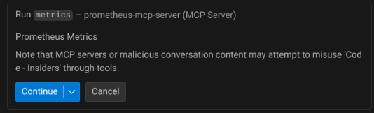 GitHub Copilot tools/call “metrics”